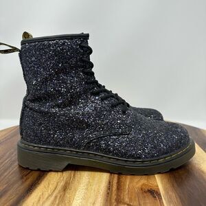 Dr. Martens Black Glitter Combat Boots
